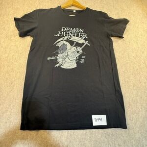 Demon Hunter Band T-Shirt Mens Large Black Graphic Reaper Metalcore Tee